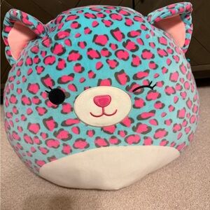 Squishmallows Turquoise and Pink Heart Plush